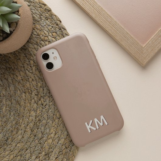 Modern minimalistisch neutraal monogram Case-Mate iPhone case
