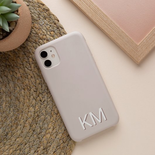 Modern minimalistisch neutraal monogram Case-Mate iPhone case