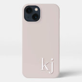Modern minimalistisch neutraal monogram iPhone hoesje (Achterkant)