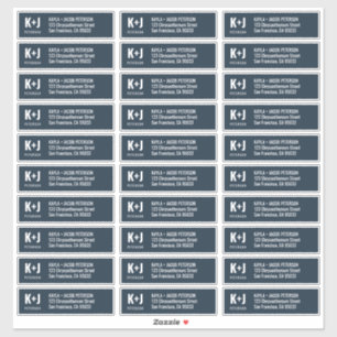 Modern + Minimalistisch Newly Wed-adres Sticker