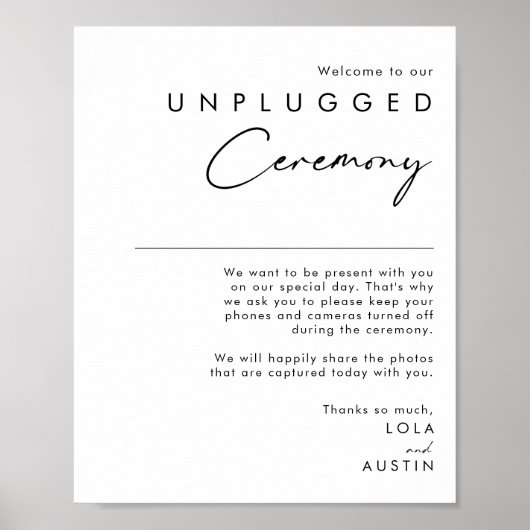 Modern minimalistisch niet-aangesloten ceremoniebo poster (Voorkant)