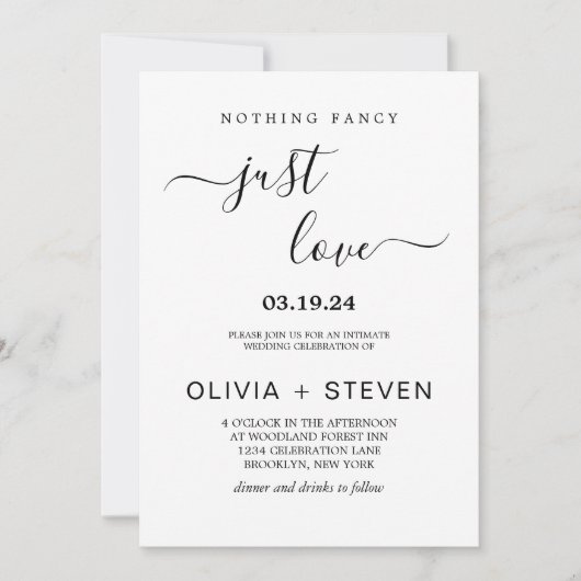 Modern minimalistisch niets Fancy gewoon liefdeshu Kaart (Voorkant)