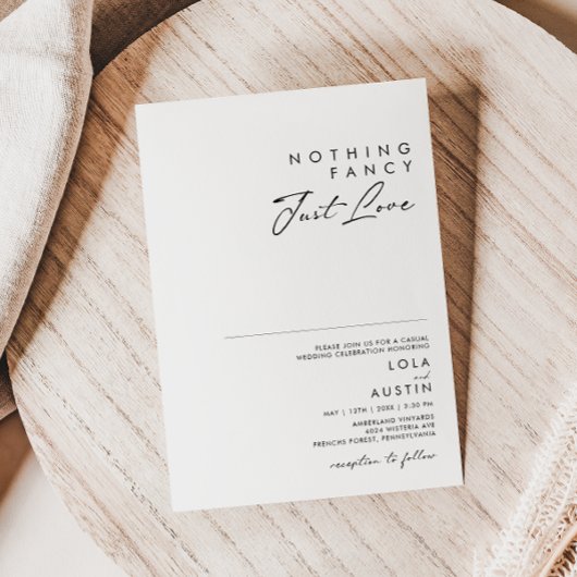 Modern minimalistisch niets Fancy gewoon liefdeshu Kaart