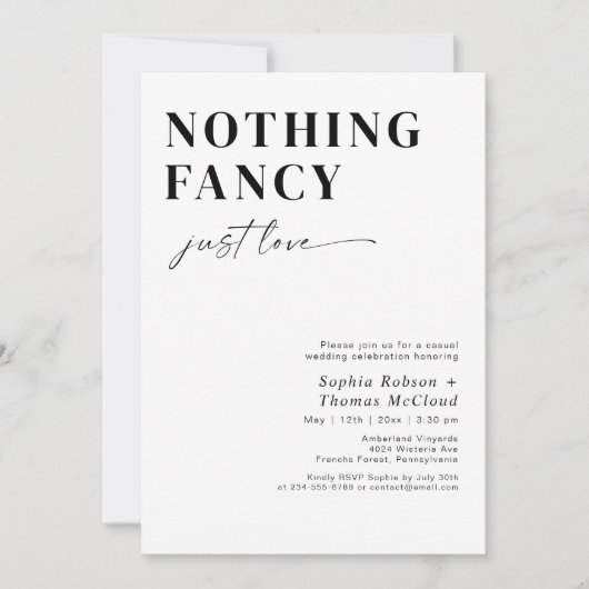 Modern minimalistisch niets Fancy gewoon liefdeshu Kaart (Voorkant)