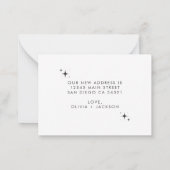 Modern minimalistisch nieuw adres handgeschreven s notitiekaartje (Achterkant)