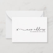 Modern minimalistisch nieuw adres handgeschreven s notitiekaartje (Voorkant)