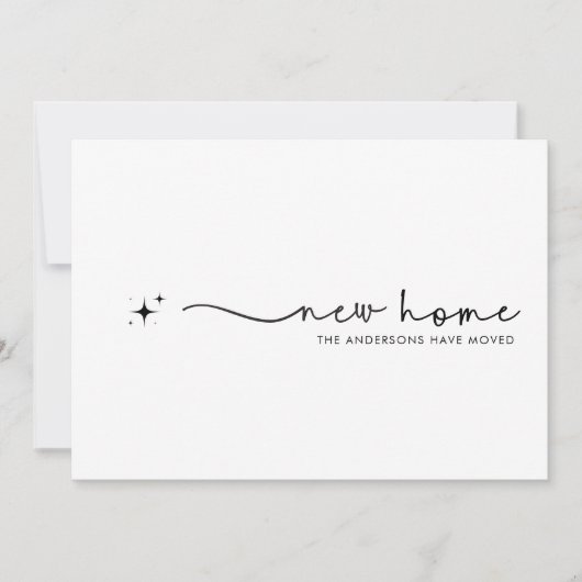 Modern Minimalistisch Nieuw Home Handgeschreven Sc Aankondiging (Voorkant)