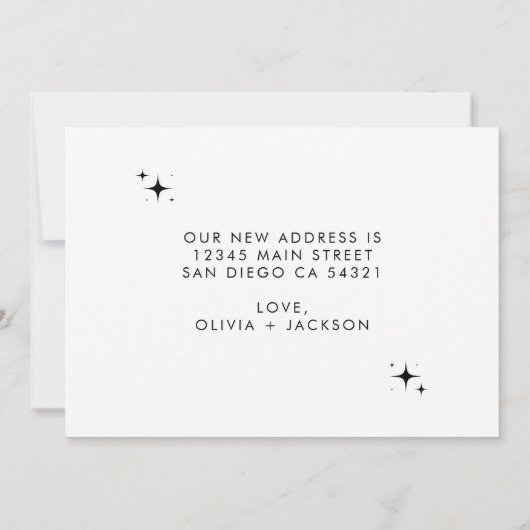 Modern Minimalistisch Nieuw Home Handgeschreven Sc Aankondiging (Achterkant)