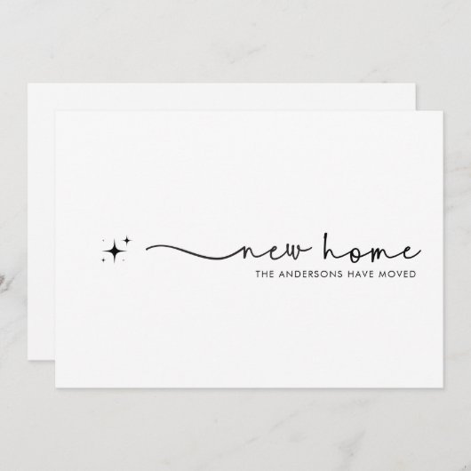 Modern Minimalistisch Nieuw Home Handgeschreven Sc Aankondiging (Voorkant / Achterkant)