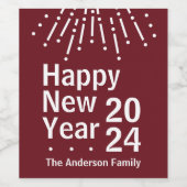 Modern minimalistisch nieuwjaar kruid wijn etiket (Enkel label)