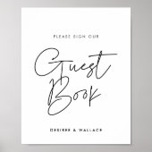 Modern minimalistisch Onderteken ons gastenboek br Poster (Voorkant)