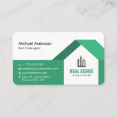 Modern minimalistisch onroerend goed groen visitekaartje (Voorkant)