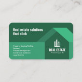 Modern minimalistisch onroerend goed groen visitekaartje (Achterkant)