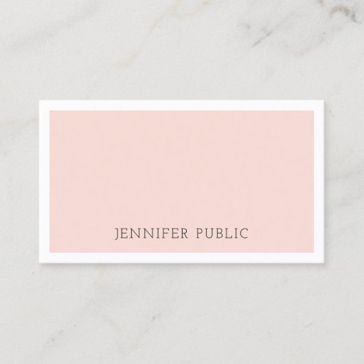 Modern minimalistisch ontwerp Blush Pink Trendy Visitekaartje (Voorkant)