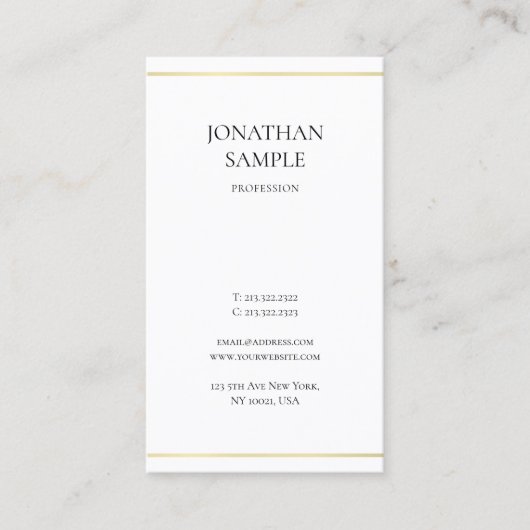 Modern Minimalistisch Ontwerp Creatieve Profession Visitekaartje (Voorkant)