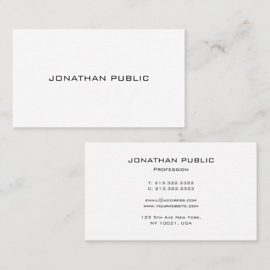 Modern minimalistisch ontwerp Elegante handtekenin Visitekaartje (Voorkant / Achterkant)