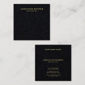 Modern Minimalistisch Ontwerp Gouden Naam Modern E Vierkante Visitekaartje (Voorkant / Achterkant)