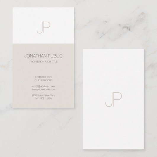 Modern Minimalistisch Ontwerp Monogram Duidelijke  Visitekaartje (Voorkant / Achterkant)
