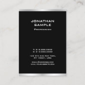 Modern minimalistisch ontwerp: zwart en zilver visitekaartje (Achterkant)