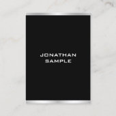 Modern minimalistisch ontwerp: zwart en zilver visitekaartje (Voorkant)