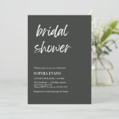 Modern minimalistisch Onyx zwart Vrijgezellenfeest Kaart (Staand voorkant)