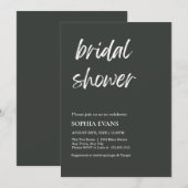 Modern minimalistisch Onyx zwart Vrijgezellenfeest Kaart (Voorkant / Achterkant)