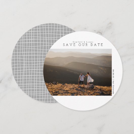Modern minimalistisch | Onze datumfotokaart opslaa Save The Date (Voorkant / Achterkant)