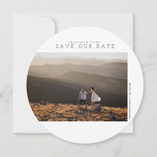 Modern minimalistisch | Onze datumfotokaart opslaa Save The Date (Voorkant)