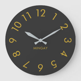 Modern minimalistisch, op maat gemaakt, vast grijs grote klok