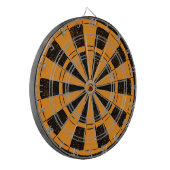 Modern Minimalistisch Oranje en Zwart Dartbord (Voorkant Links)