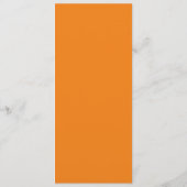 Modern minimalistisch Oranje huwelijk MENU (Achterkant)