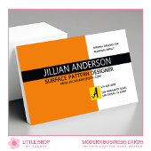  modern minimalistisch Oranje kleurenblok Visitekaartje