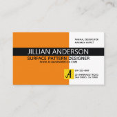 modern minimalistisch Oranje kleurenblok Visitekaartje (Voorkant)