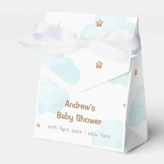 Modern minimalistisch over de maan Baby shower Bedankdoosjes (Voorkant Zijde)