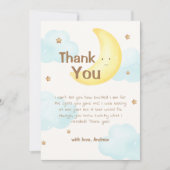 Modern minimalistisch over de maan Baby shower Bedankkaart (Voorkant)