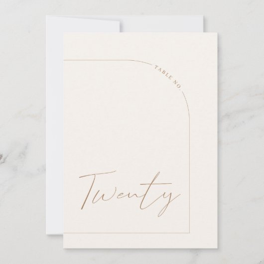 Modern minimalistisch overzicht 20-tabel kaart (Voorkant)