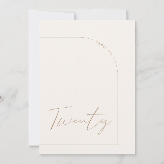 Modern minimalistisch overzicht 20-tabel kaart (Achterkant)