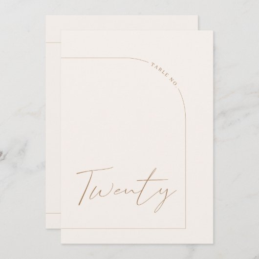 Modern minimalistisch overzicht 20-tabel kaart (Voorkant / Achterkant)