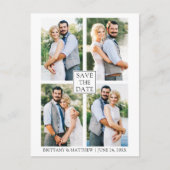 Modern minimalistisch paar 4 Foto slaat de datum o Briefkaart (Voorkant)