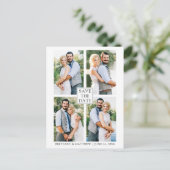 Modern minimalistisch paar 4 Foto slaat de datum o Briefkaart (Staand voorkant)