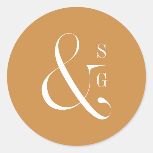 Modern minimalistisch paar monogram goud ronde sticker (Voorkant)