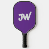 MODERN MINIMALISTISCH PAARSE MONOGRAM PICKLEBALL PADDLE (Voorkant)