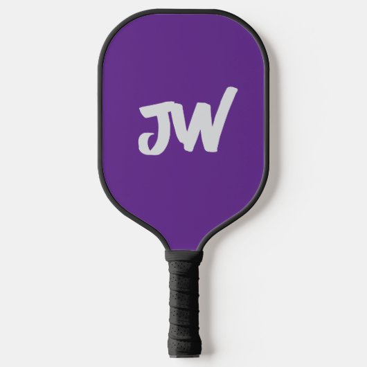 MODERN MINIMALISTISCH PAARSE MONOGRAM PICKLEBALL PADDLE (Voorkant)