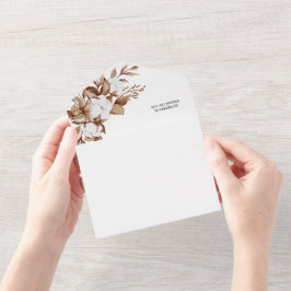 Modern Minimalistisch Pampas Gras Boeket Bruiloft All In One Uitnodiging