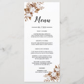 Modern Minimalistisch Pampas Gras Boeket Bruiloft Menu (Voorkant)