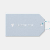 Modern minimalistisch pastblauw Dank u Labels Cadeaulabel (Voorkant (Horizontaal))