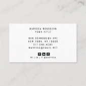 Modern minimalistisch penseelscript visitekaartje (Achterkant)