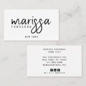 Modern minimalistisch penseelscript visitekaartje (Voorkant / Achterkant)