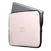 Modern Minimalistisch Pink Aangepast Laptop Sleeve (Voorkant Links)