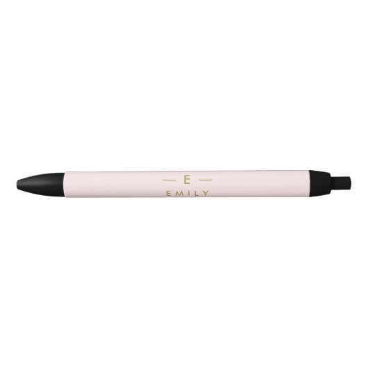 Modern Minimalistisch Pink Aangepast Zwarte Inkt Pen (Voorkant)
